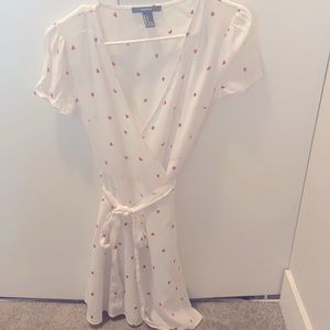 Cute white mini dress with red hearts!
